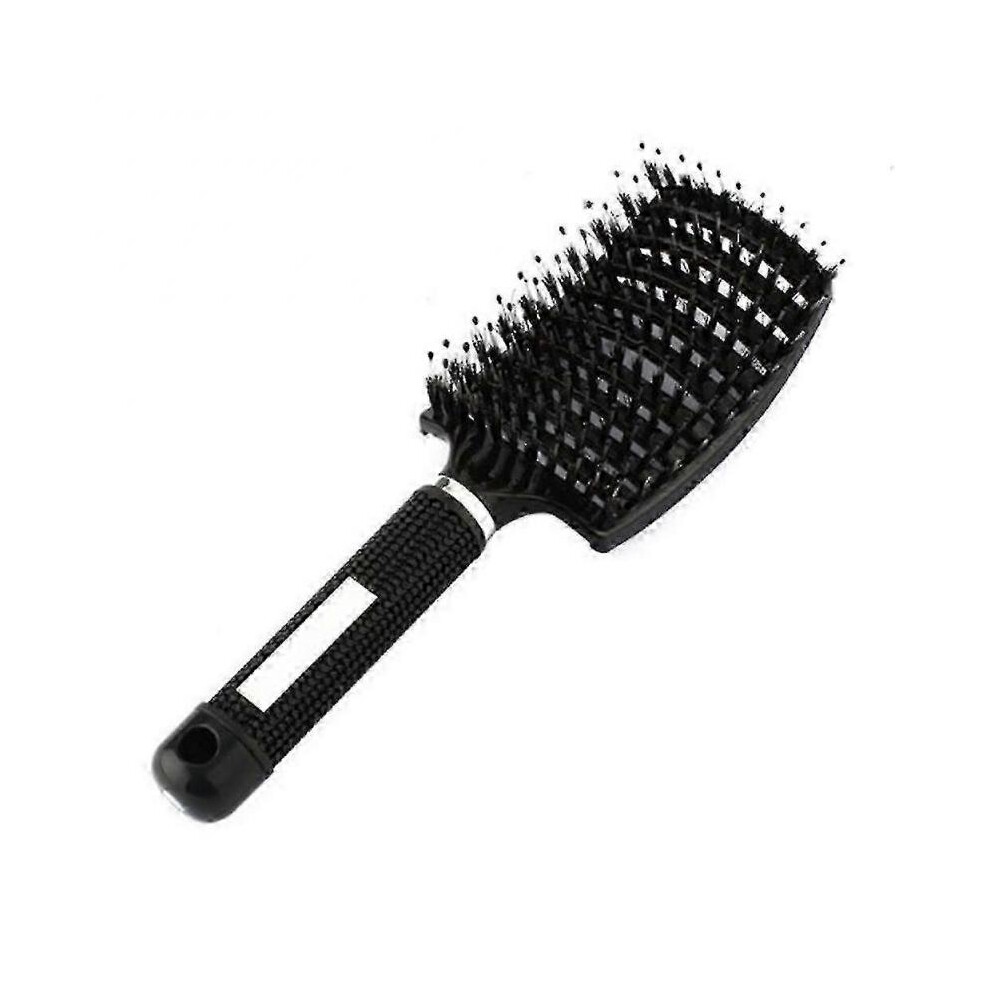 Black (1Pc, ) Detangling Nylon Bristle Brush Detangle Hairbrush Women Hair Scalp Massage Comb Brush