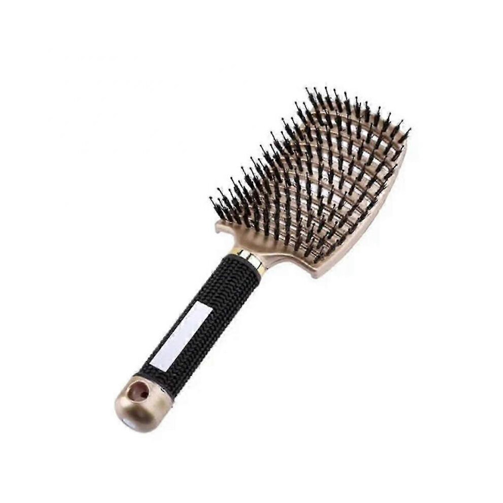 Gold (1Pc, ) Detangling Nylon Bristle Brush Detangle Hairbrush Women Hair Scalp Massage Comb Brush