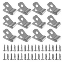 (B) 100 Pcs Fence Wire Clamps with Screws Stainless Steel Rust-Resistant Clips for 12-16 Gauge Garden Yard Supplies KAESI