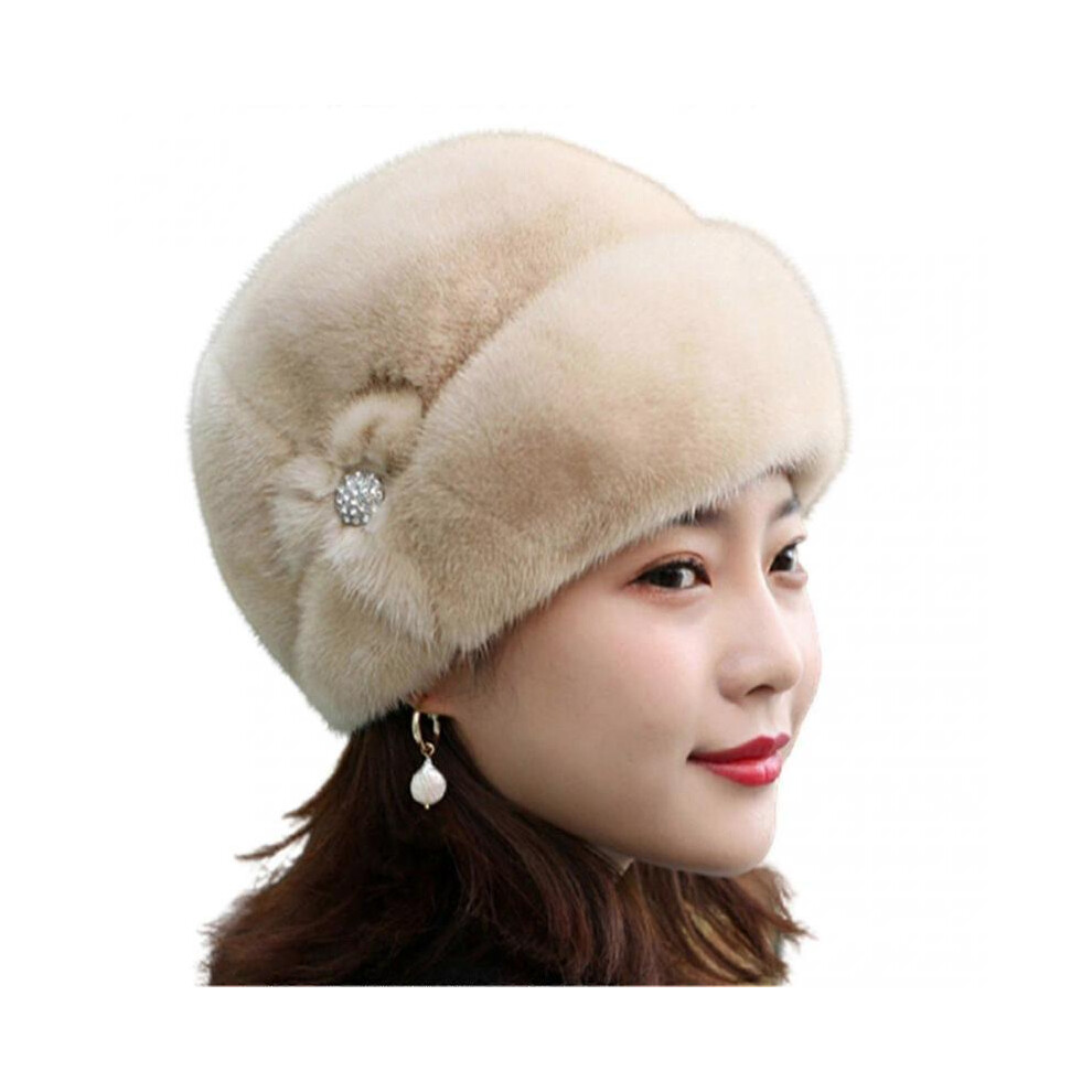 (Cream-colored) Faux Fur Trimmed Winter Fashion Hat For Women Fashionable Outdoor Warm Hats-image-OPC-PH2RW58-NEW