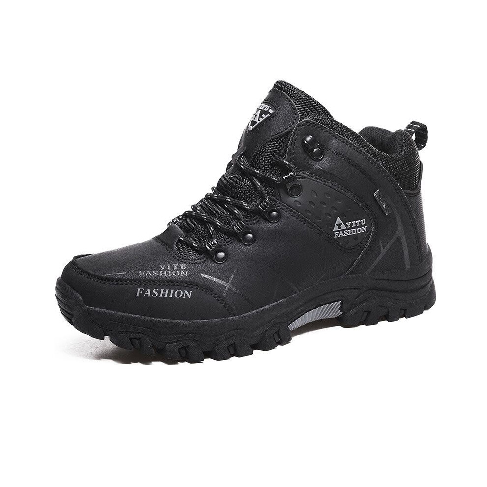 (Black, EU43) Snow Winter Mens Boots Warm Sports Outdoor Waterproof Ankle Work Hiking Shoes