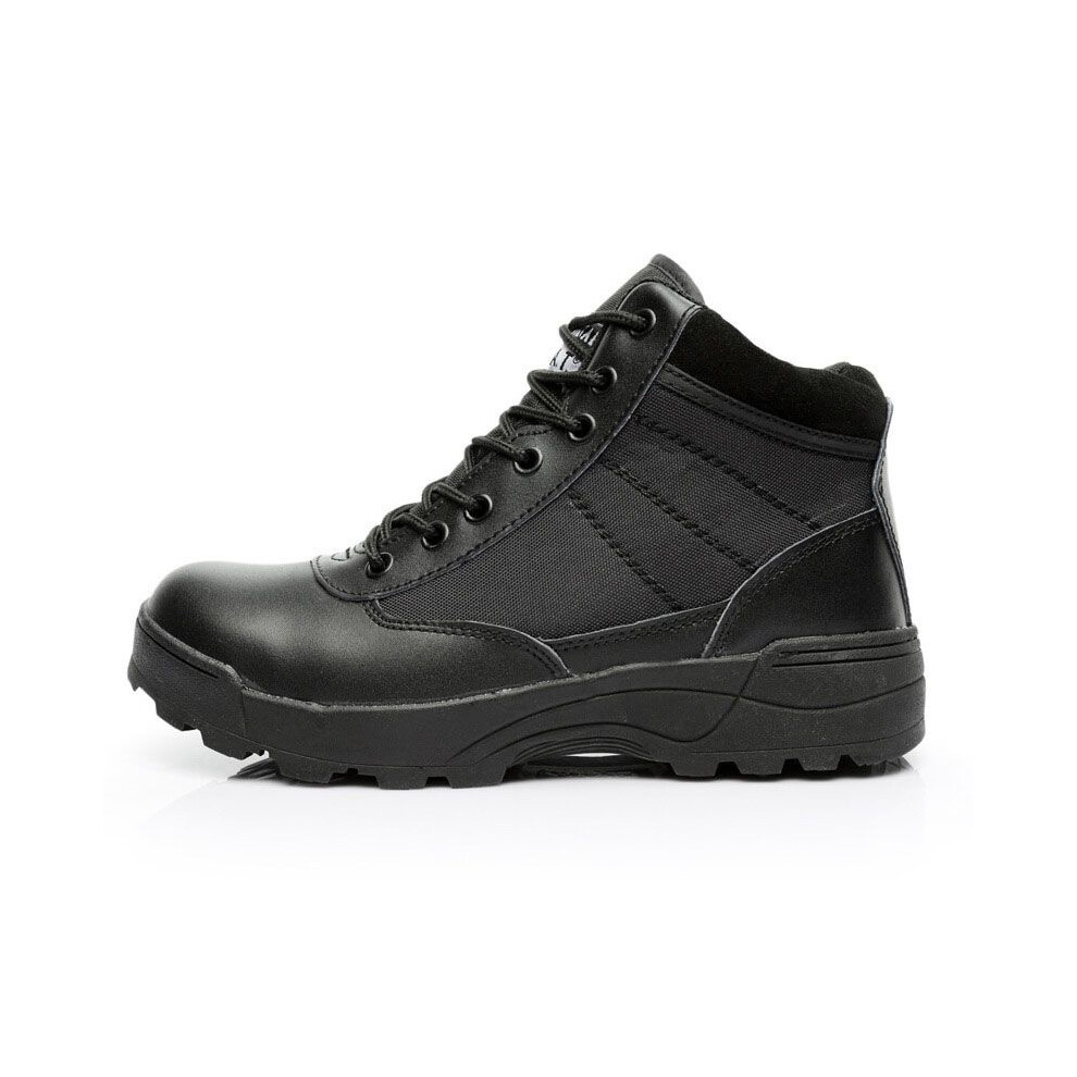 (Low Black, EU44) Army Men Tactical Soft Leather Combat Military Ankle Boots New Work Shoes Desert