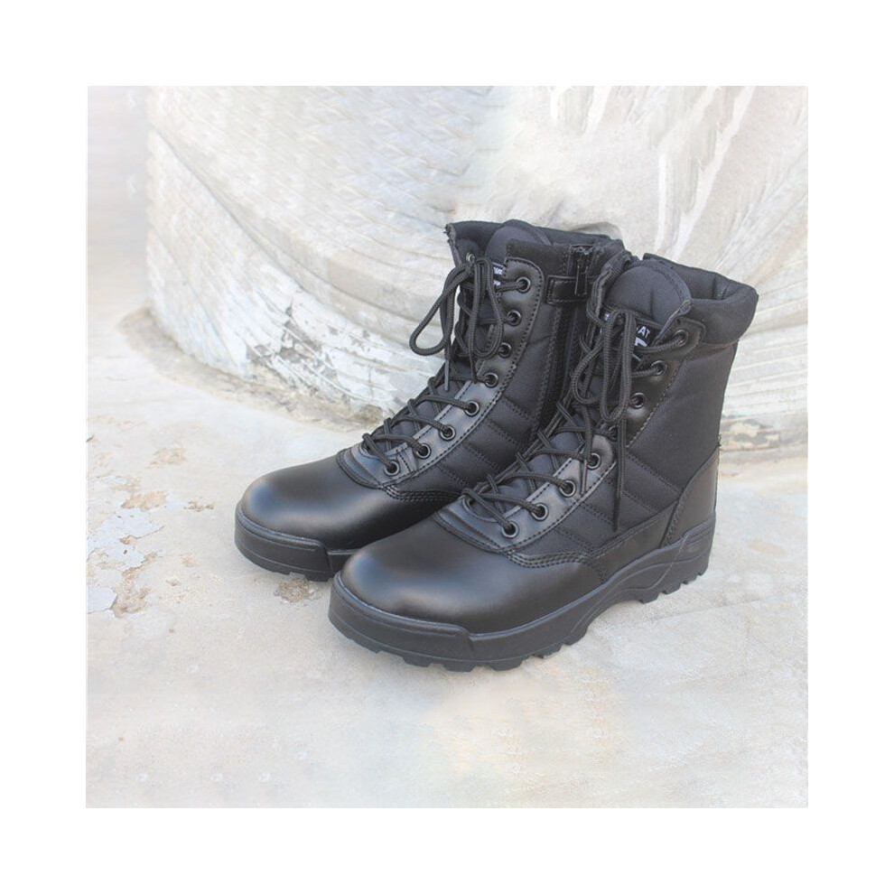 (Black, EU40) Army Men Tactical Soft Leather Combat Military Ankle Boots New Work Shoes Desert