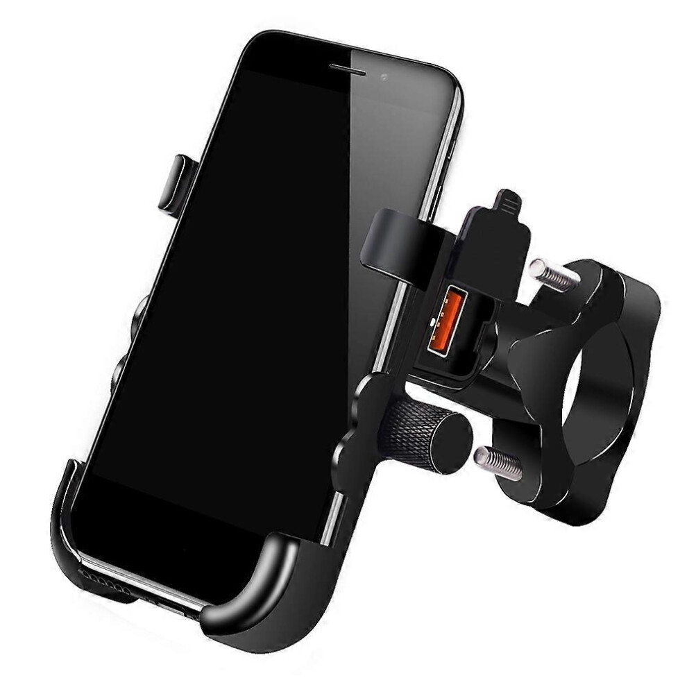(As Show, One Size) Motorcycle Mobile Phone Holder Bracket Usb Charger Qc 3.0 Fast Charging Dc12â24V 6909775642917