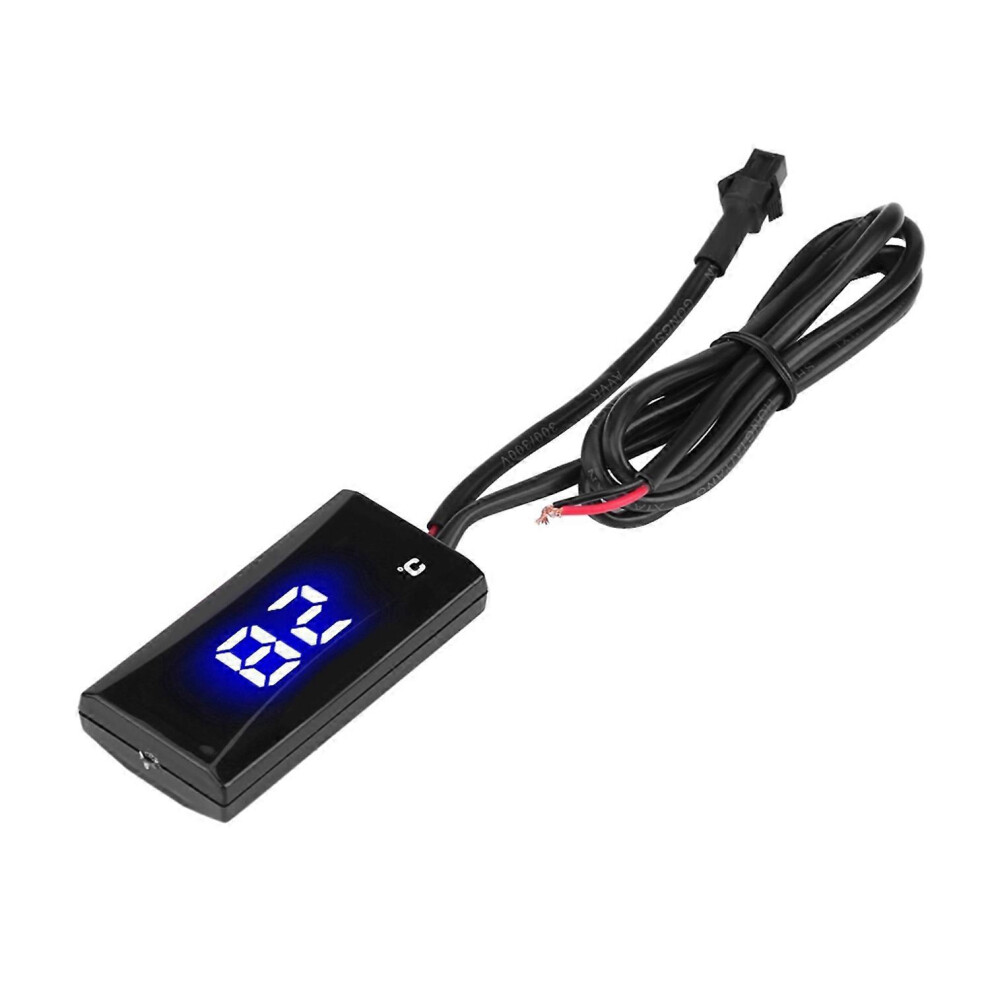(As Show, One Size) Motorcycle Digital Thermometer Instrument Water Temperature Meter Gauge Blue/Light 6909775547281