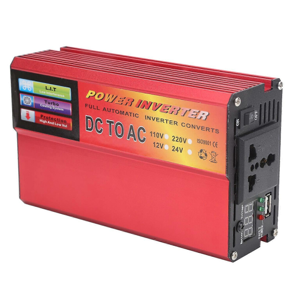 (As Show, One Size) Dc12v To Ac110v 800W Led Volatge Display Power Inverter Modified Sine Wave Smart Multifunction Conve 6909775621622