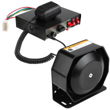 (As show, One size) 12V DC 200W 8 Sound Loud Car Warning Alarm Police Fire Siren Horn PA Speaker MIC System