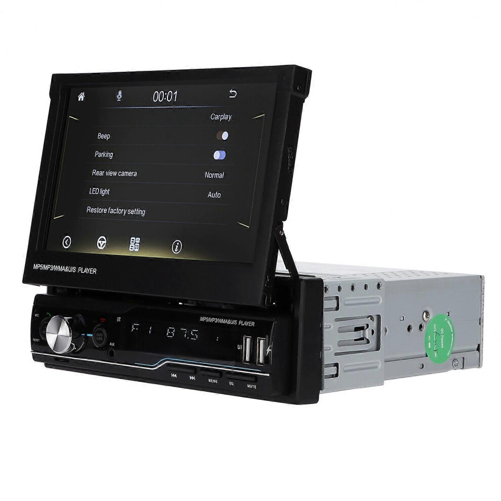 (As Show, One Size) 1Din Car Stereo Radio Multimedia Navigation 7In Telescopic Folding Screen For Carplay 6909775543030