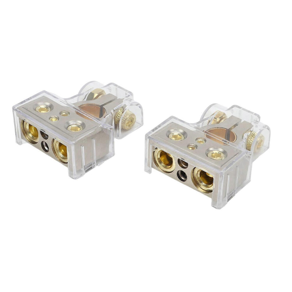(As Show, One Size) 2 Pcs Battery Terminal Connectors 0/2/4/6/8Awg With Shims Protector Cover For Cars Caravans Rvs Truc 6909775583487