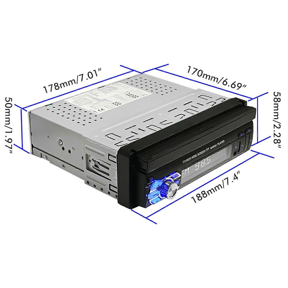 (As Show, One Size) 1+16G Car Stereo Gps Navigation Radio Player Car Stereo Telescopic Screen Gps Navigation System Comp 6909775535790
