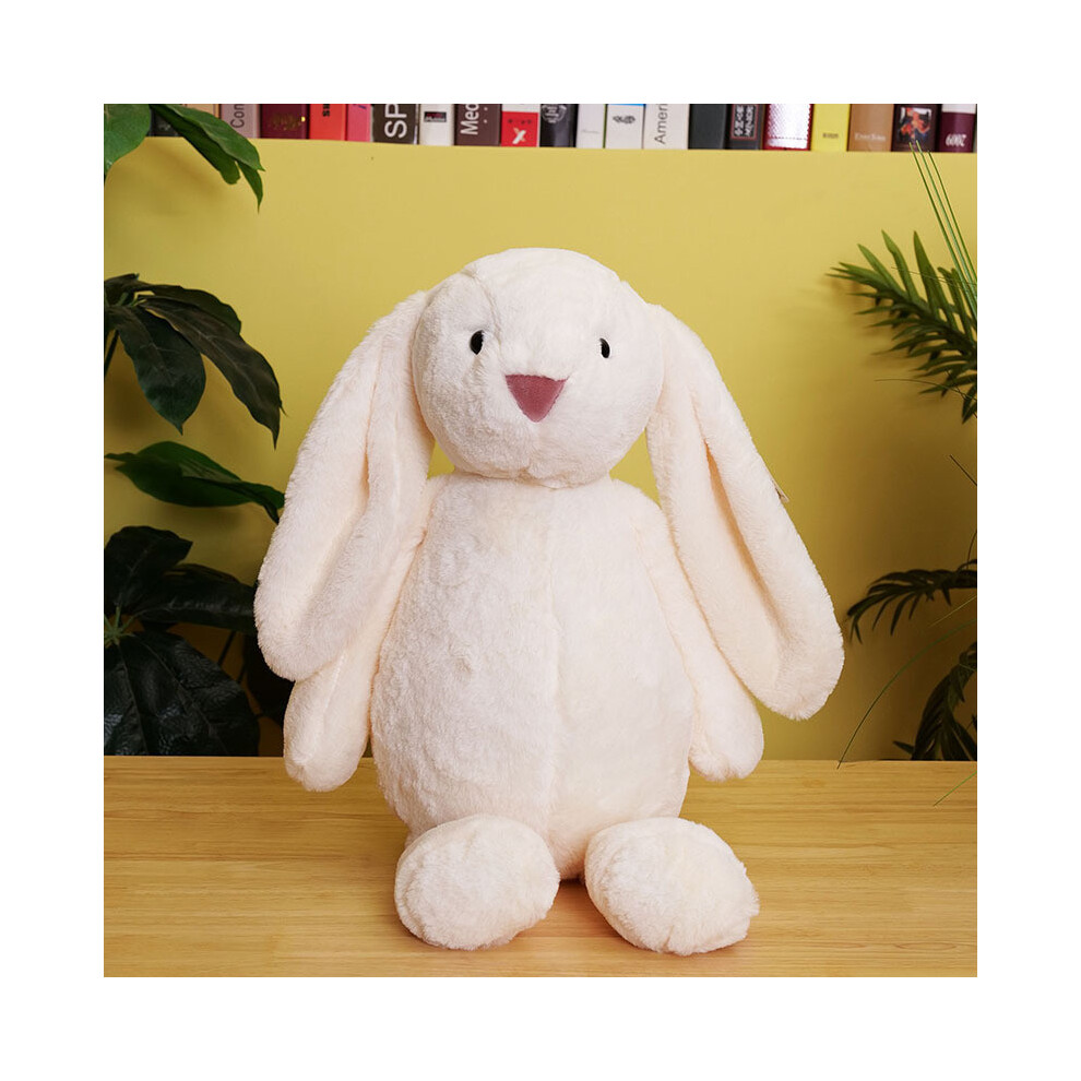 (White, 100cm) Shy Rabbit Adorable Plush Toy Soft Short Fur Stuffed Animal Playtime For Kids