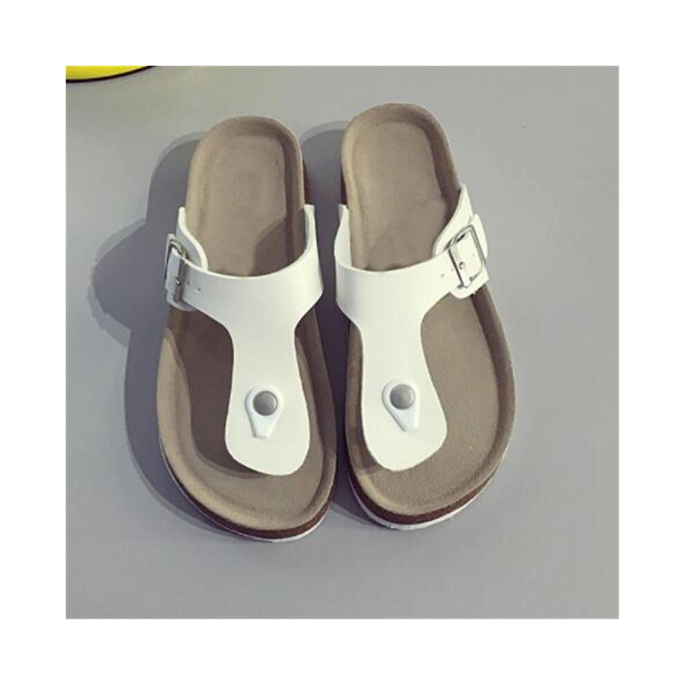 (White, EU41) 7 Women Colors Summer Beach Shoes Flat Flip Flops Slippers Sandals Nonslip