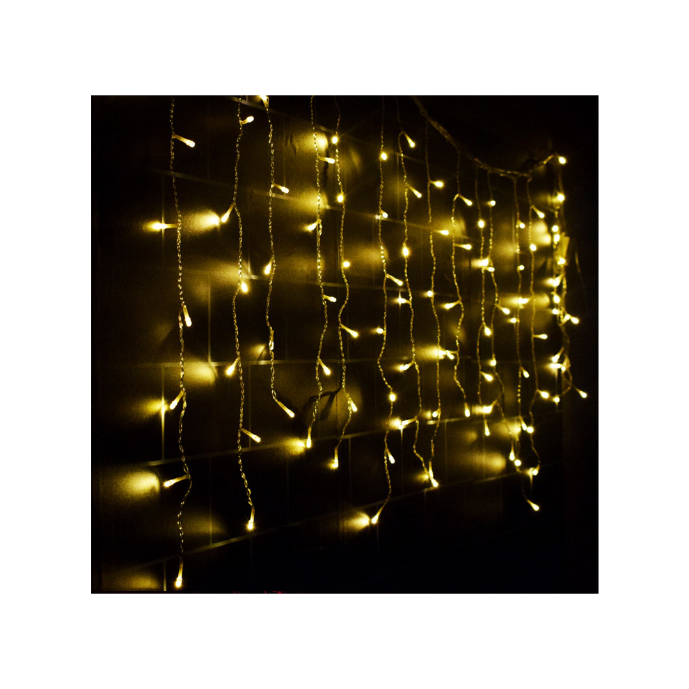 (Warm ) 3.5M 96Led Droop Icicle String Led Fairy Christmas Outdoor&Indoor Decor- 9 Color White/Light