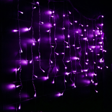 (Purple) 96LED 3.5M Droop icicle string LED Fairy Light Christmas Outdoor&Indoor Decor- 9 Color