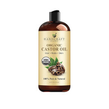 Handcraft Organic Castor Oil for Hair Growth, Eyelashes and Eyebrow,100% Pure and Natural Carrier Oil, Hair Oil and Body Oil, Moisturizing Massage