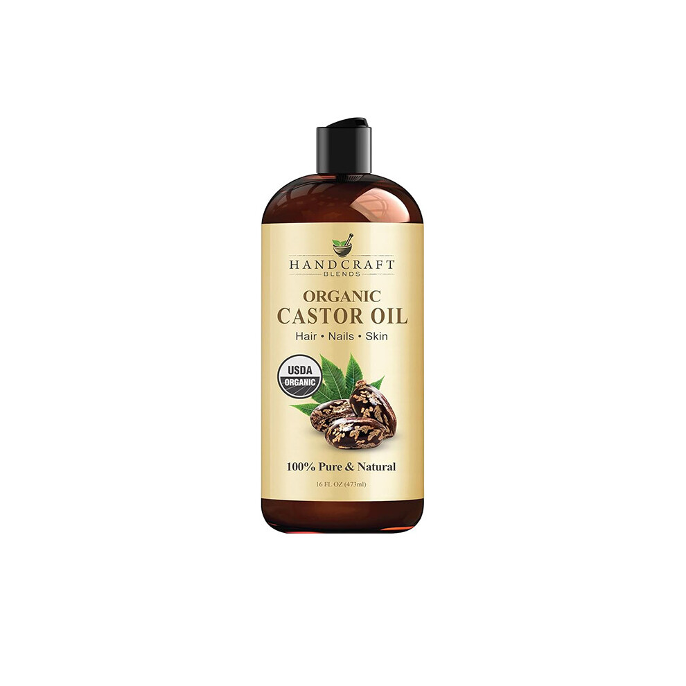 Handcraft Organic Castor Oil for Hair Growth, Eyelashes and Eyebrow,100% Pure and Natural Carrier Oil, Hair Oil and Body Oil, Moisturizing Massage