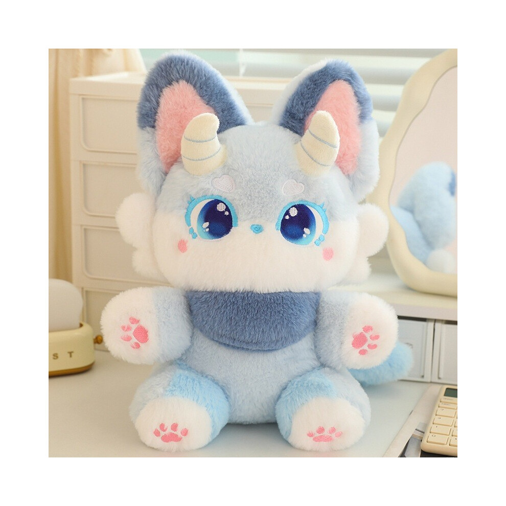 (Blue, 50cm) Fox Fantasy Plush Toy Soft Short Fur Stuffed Animal Doll For Kids Birthday Gift