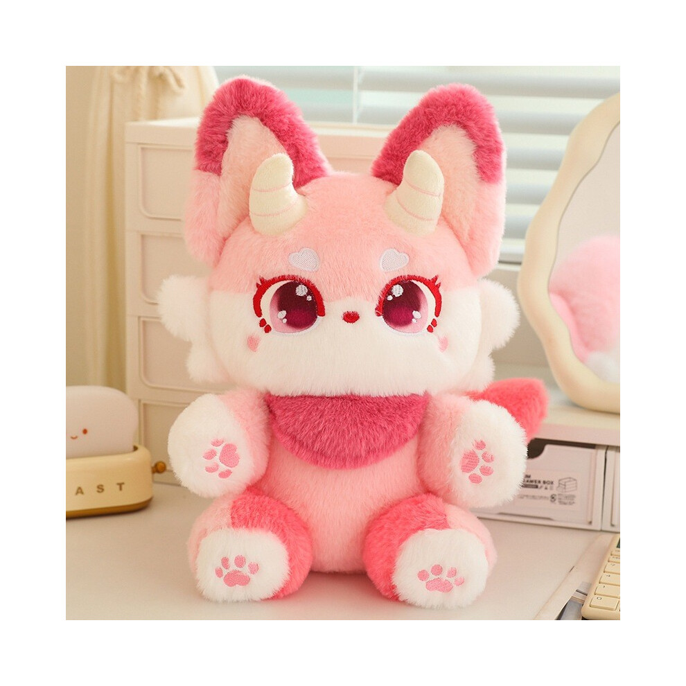 (Pink, 50cm) Fox Fantasy Plush Toy Soft Short Fur Stuffed Animal Doll For Kids Birthday Gift