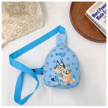 (Blue) Pattern Kids Bluey Shoulder Crossbody Chest Bag Animal Gift Outdoor Cartoon