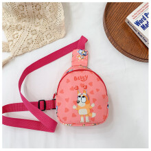 (Pink) Pattern Kids Bluey Shoulder Crossbody Chest Bag Animal Gift Outdoor Cartoon