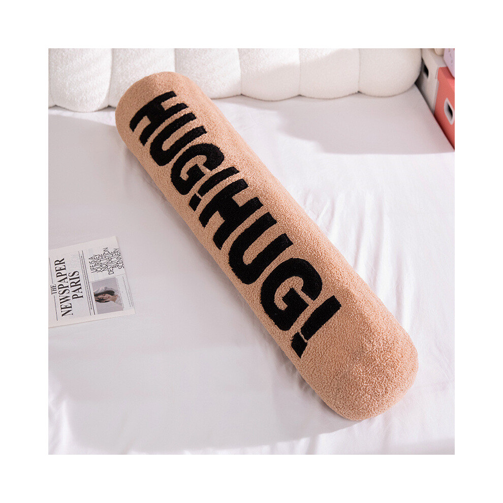 (Khaki, 120x20cm) Cylindrical Long Stylish Plush Toy Embroidery Side Sleepers Dolls Gift Girl-image-OPC-PH2SQFJ-NEW