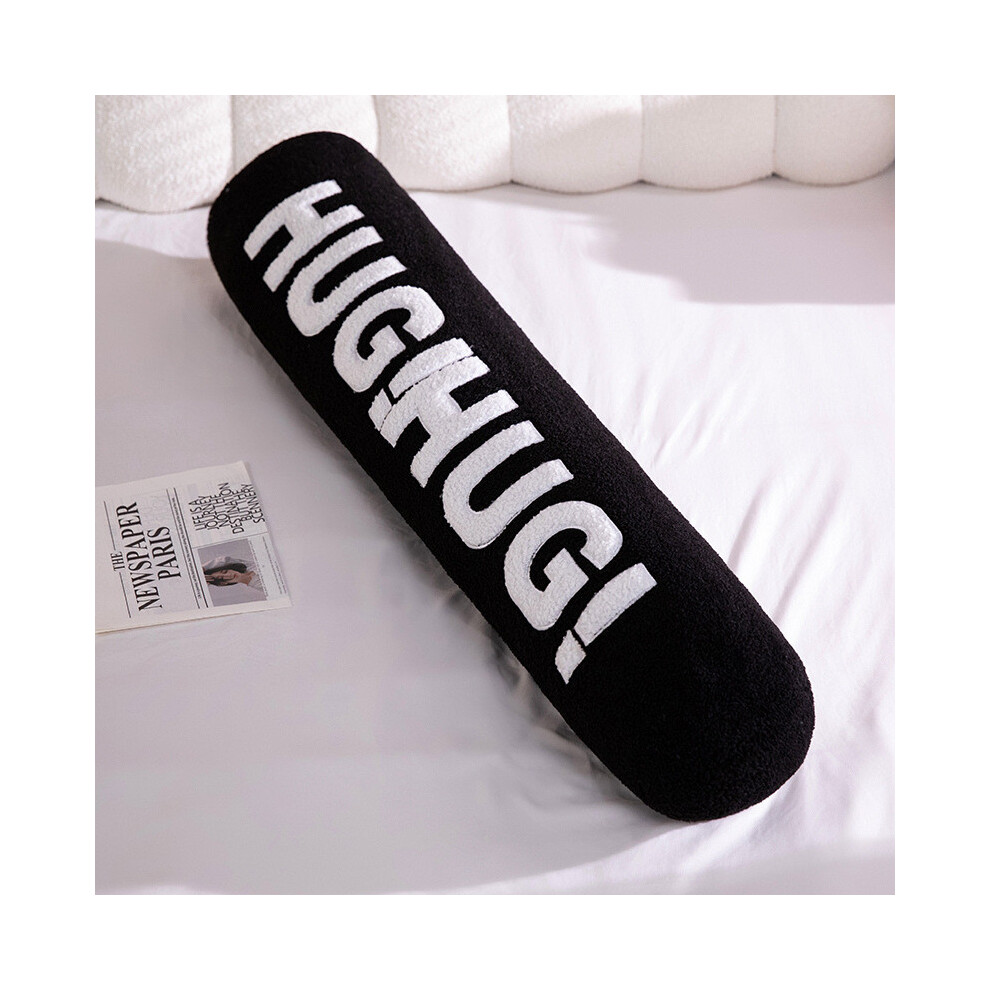 (Black, 120x20cm) Cylindrical Long Stylish Plush Toy Embroidery Side Sleepers Dolls Gift Girl-image-OPC-PH2SQFB-NEW