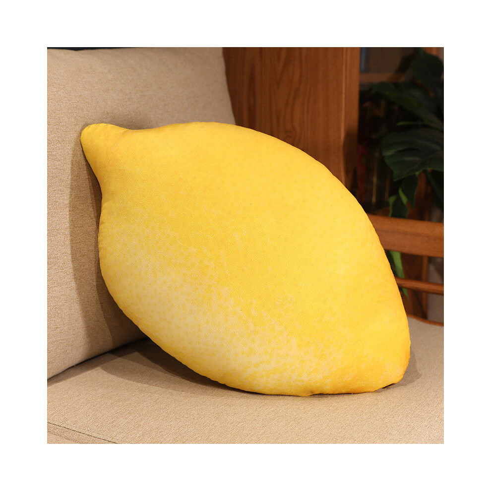 (Lemon) Pineapple Lemon Apple Pomegranate Watermelon Mango Simulation Cushion Toy Sofa Yellow