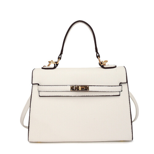 (White) Solid Bag Color Cover Handbag Shoulder Bag With Strap Shoulder Adjustable