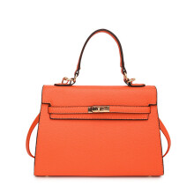 (Orange) Solid Bag Color Cover Handbag Shoulder Bag With Strap Shoulder Adjustable