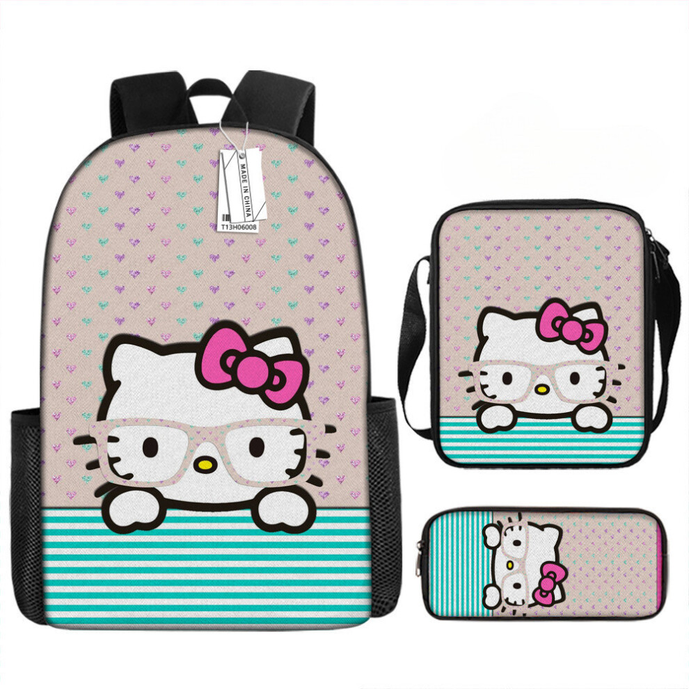 (H07) Hello Kitty Sanrio Cartoon Printed Backpack Schoolbag Shoulder Bag Pencil Bag