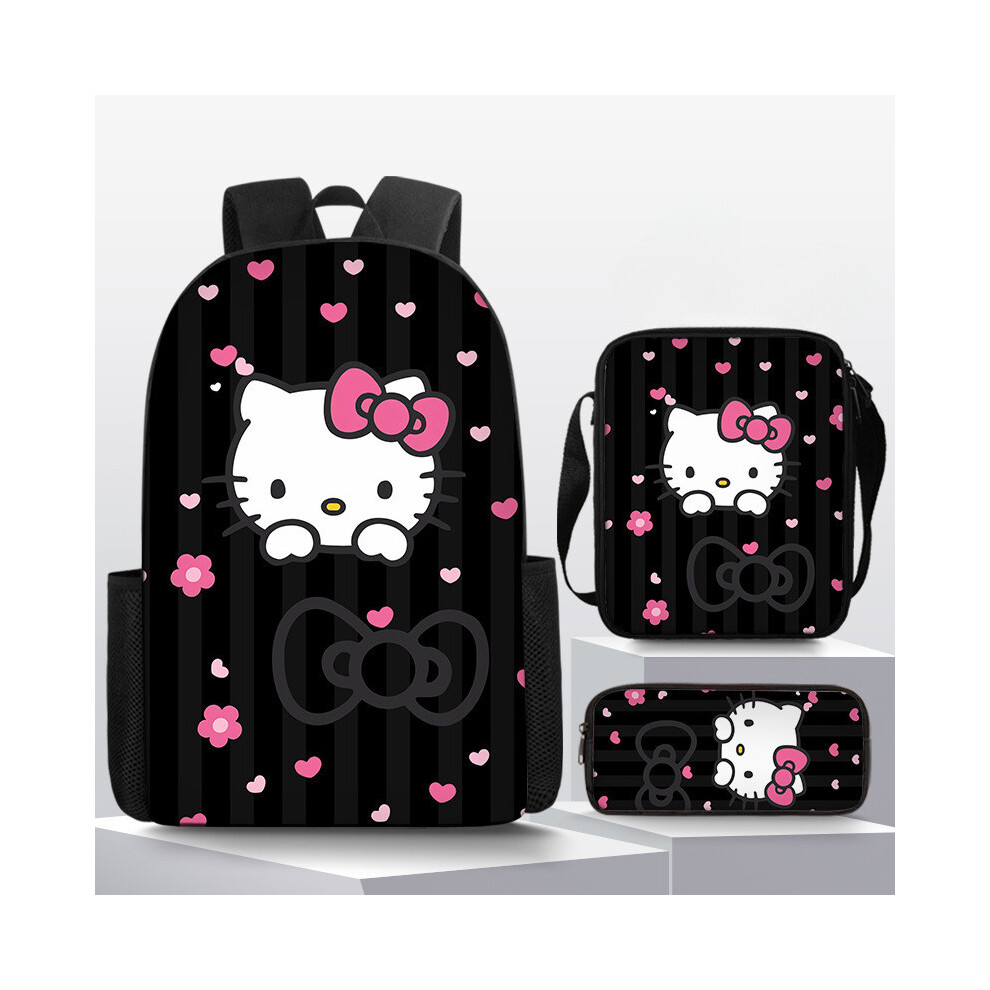 (37) Hello Kitty Sanrio Cartoon Printed Backpack Schoolbag Shoulder Bag Pencil Bag