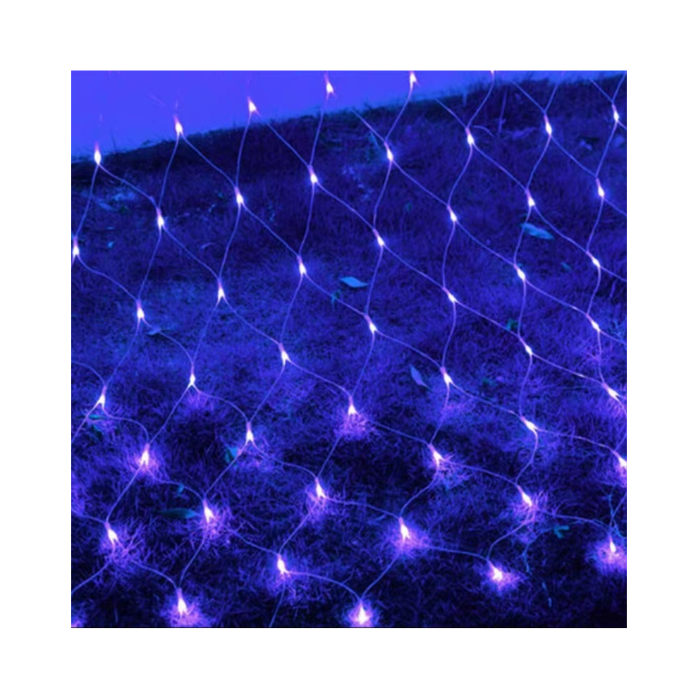 (Blue) 6x4M LED Curtain Window Net Mesh String Fairy Lights Waterproof Plug Xmas Lamps-image-OPC-PH2T7NZ-NEW