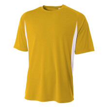 T-shirt color block da ragazzo, traspirante e performante - BIANCO ORO - S (D0102H7KBE2)