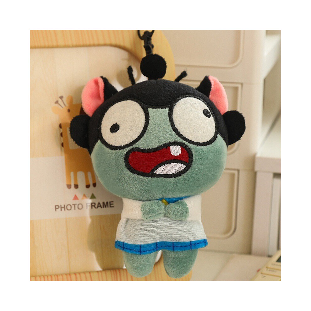 (Pink Ears) Cute Ugly Zombie Plush Keychain With Voice Activated Sound Stuffed Cotton Pp-image-OPC-PH2T7W8-NEW