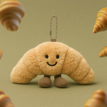 (Croissant) Keychain Plush Animal Super Soft Pp Cotton Bag Charm Gift For Kids