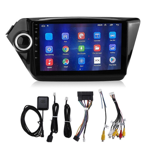 (As show, One size) Bluetooth GPS Navigation Multimedia Player 9in Screen for Android 10 Replacement for Kia RIO 3 20102 1