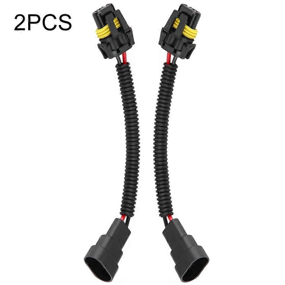 (As Show, One Size) 2Pcs 9005/9006 Headlight Fog Lamp Extension Wiring Harness Sockets Connector Adapter 6909775653869