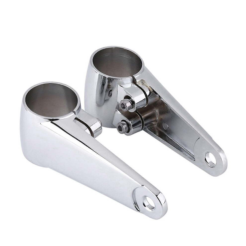 (As Show, One Size) Chrome Motorcycle Headlight Side Mounting Front Fork Bracket For 35Mmâ41Mm Fork Tube 6909775554562