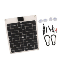 (As show, One size) Solar Panel Kit 15W Dual Output Waterproof Monocrystalline Solar Battery Charger Panel for Car Boat