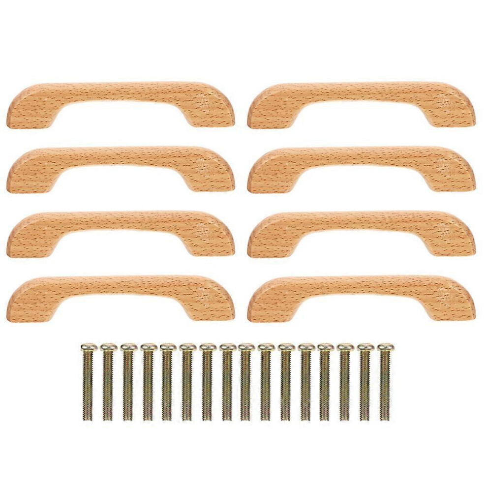 Kricely (As Show, One Size) 8Pcs Furniture Drawer Handles Wooden Cupboard Door Knobs With 16Pcs Screws