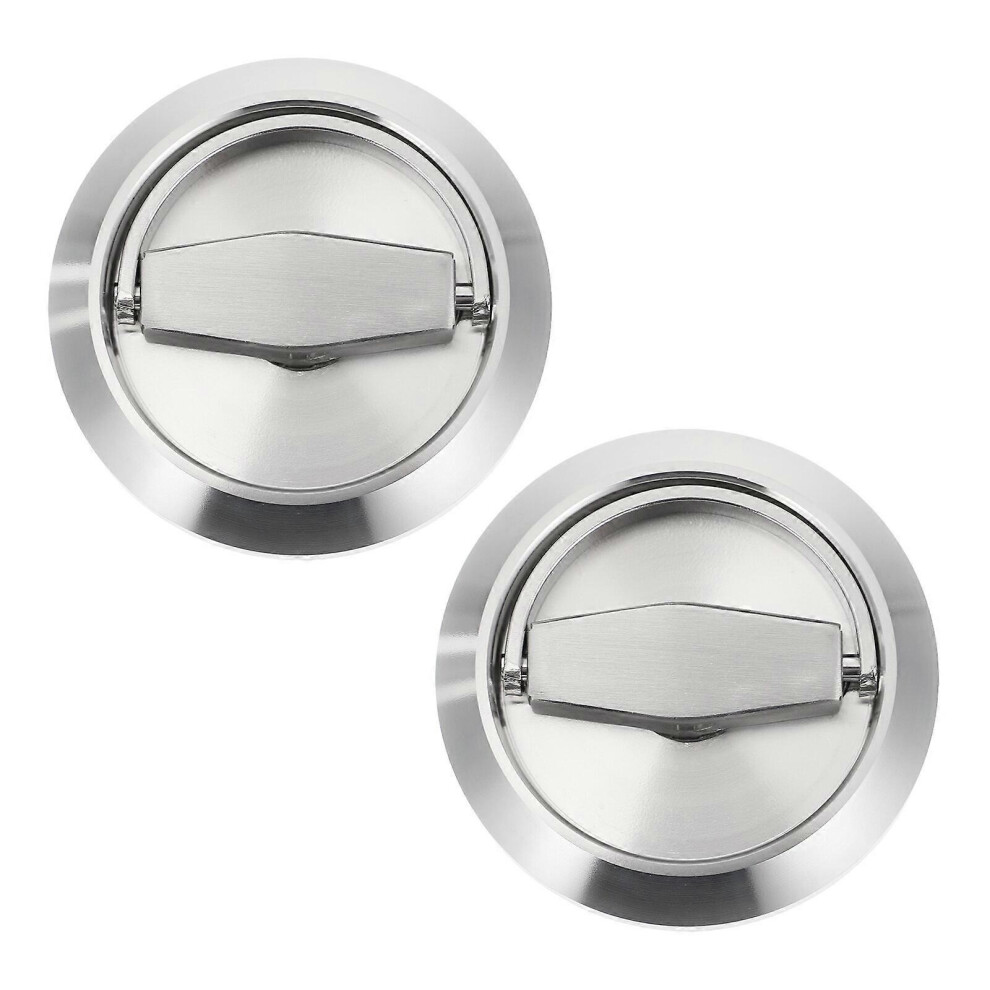 Kricely (As Show, One Size) 2Pcs Stainless Steel Hidden Door Handles Recessed Invisible Wardrobe Handles