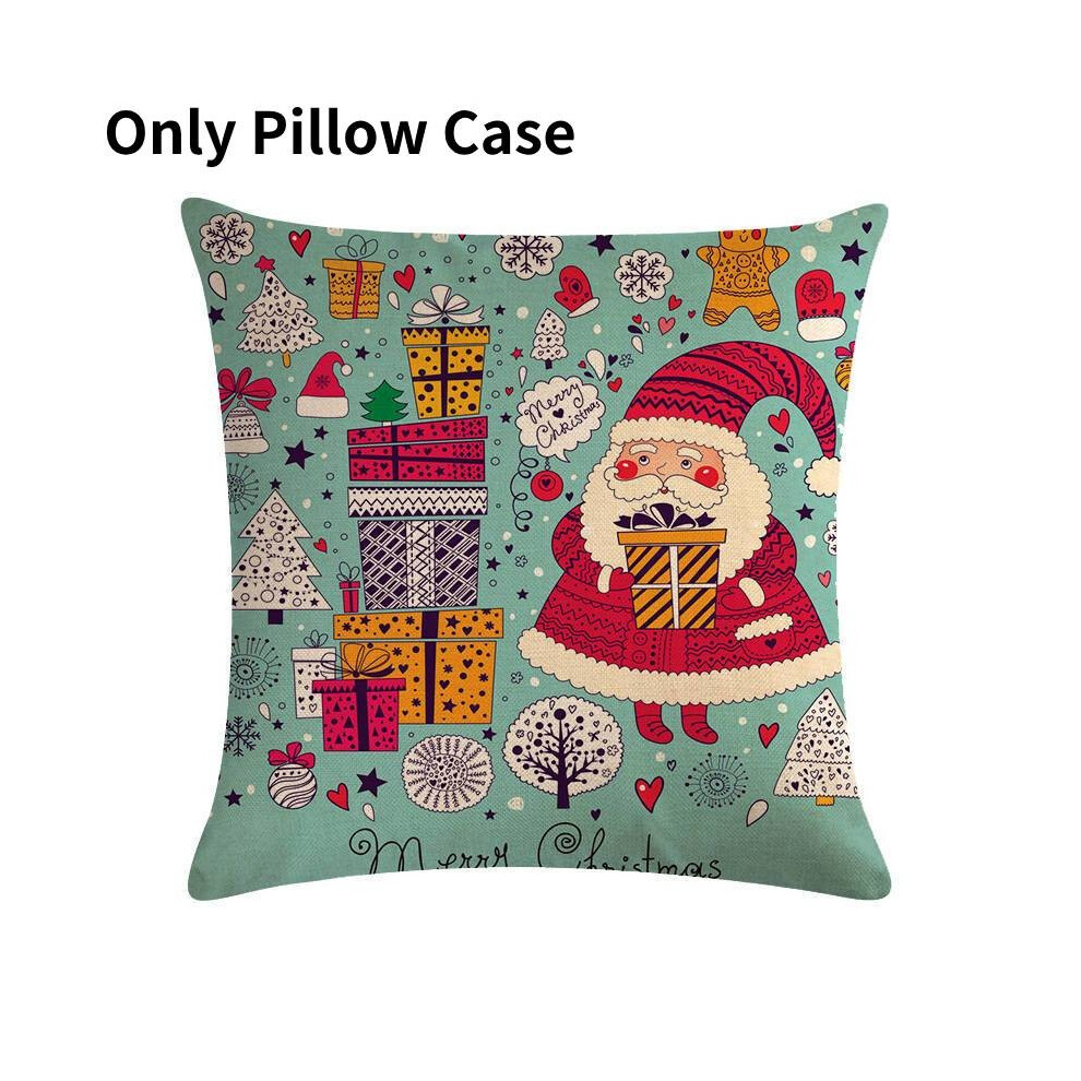 (Style G) Santa Cartoon Claus Linen Pillow Case Cushion Cover Christmas Bedroom Decoration-image-OPC-PH2THJH-NEW