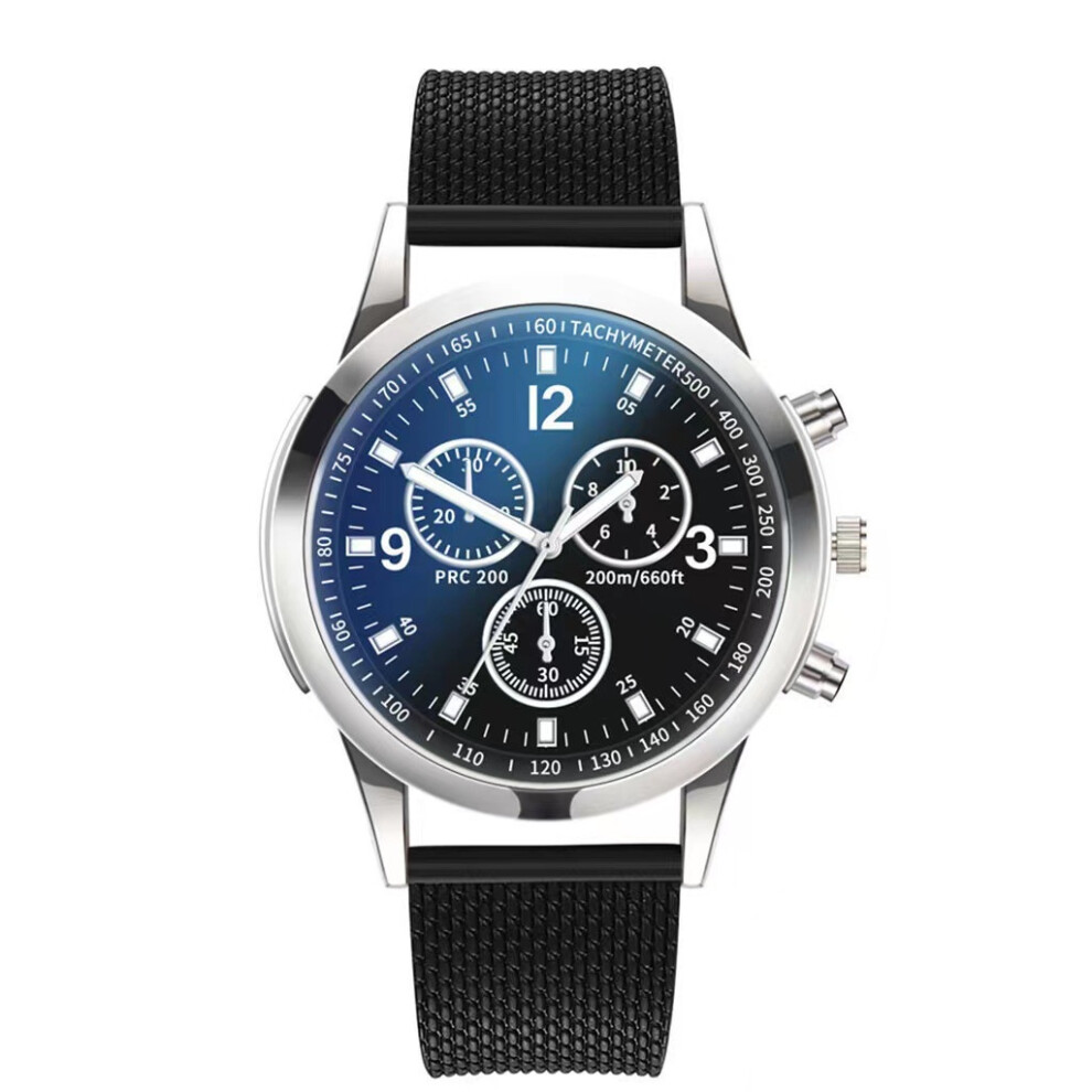 (Style E) Stylish Analog Men Quartz Wrist Watch Business Style Gift Fashion Decoration Blue/Light