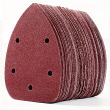 (Red) 100pcs 5-Hole Sanding Pads - Assorted Grits 40-240, No Electricity Needed, Reusable Mouse Sander for DIY Projects, Woodworking & Detail Work
