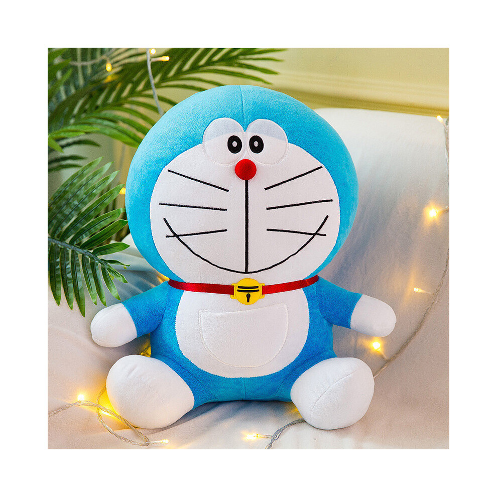 (Smiling, 25cm) Toy Plush Doraemon Cartoon Stuffed Doll With Pp Cotton Filling Cute Kids Gift