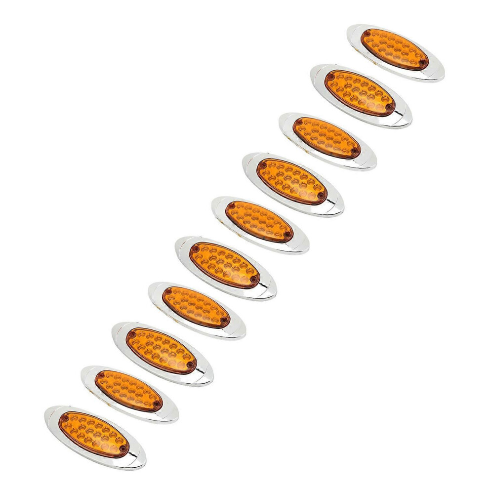 (As Show, One Size) 10Pcs 18 Leds Side Marker 12Â24V Ip67 Waterproof 1200Lm Trailer Turn Signal Lamp For Trucks Ya Light 6909775602942