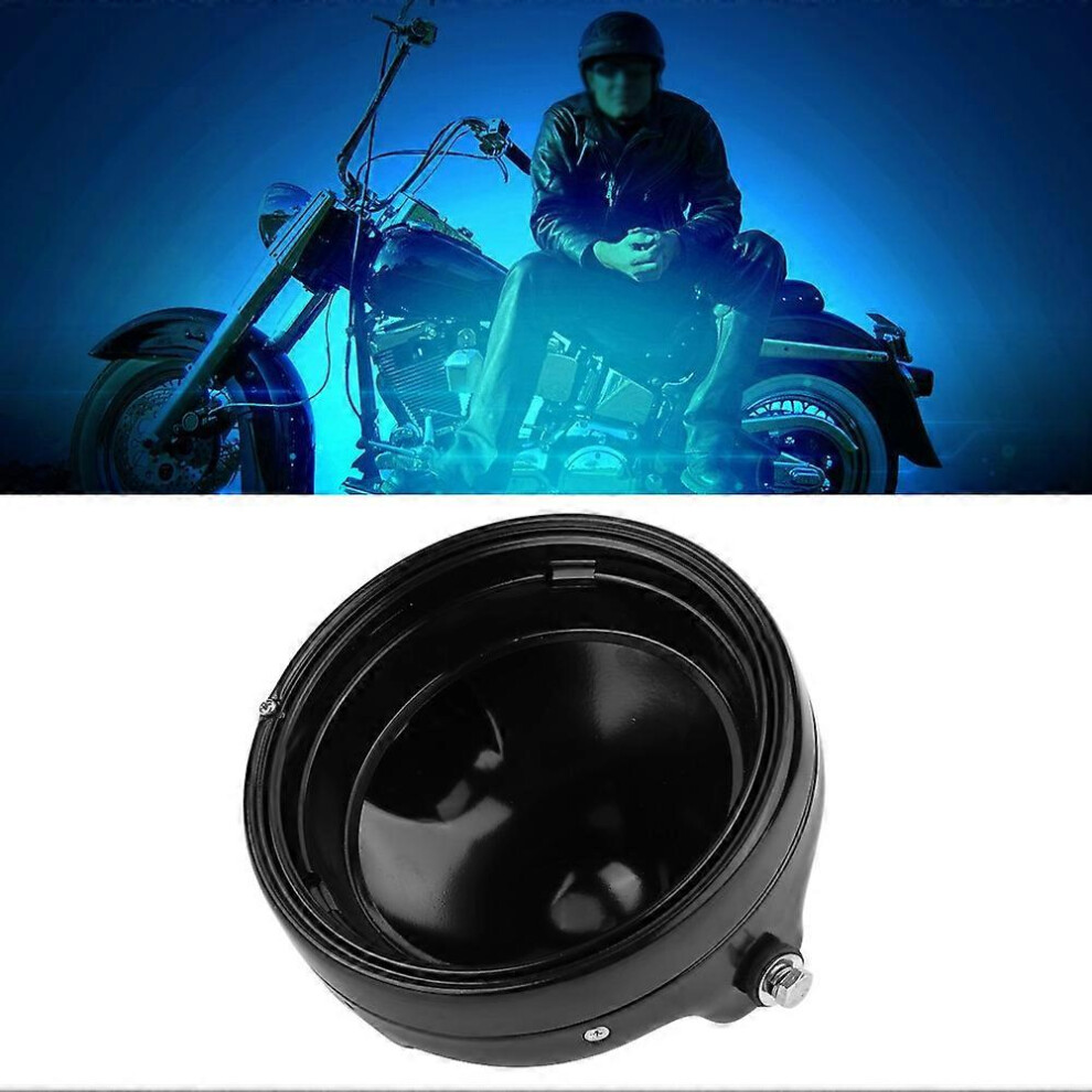 (As Show, One Size) 7Inch Refit Round Motorcycle H4 Headlight Headlamp Shell Lamp Housing 6909775634301