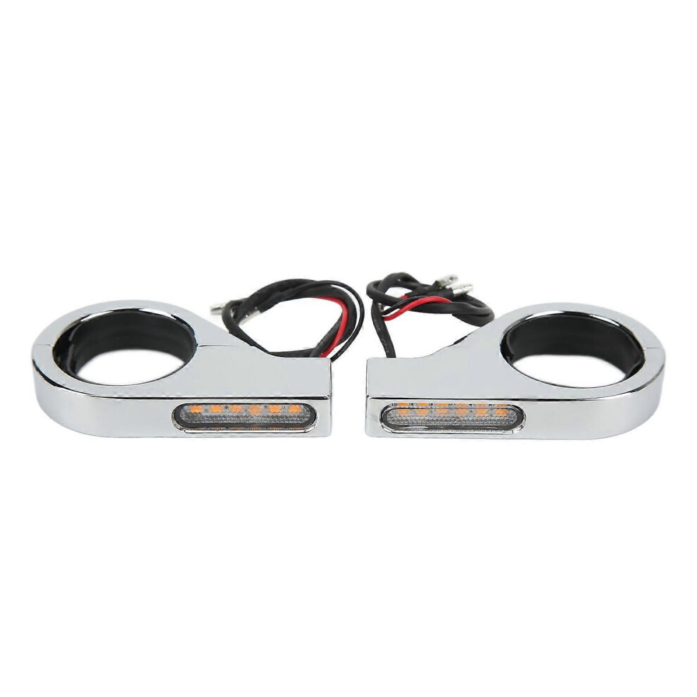 (As Show, One Size) 12V Motorcycle Led Turn Signal Waterproof Bright Universal Blinker Lamp For 41Mm Fork Tubes El Light 6909775603758