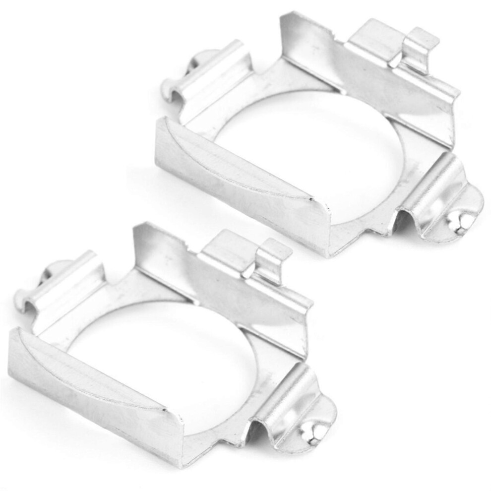 (As Show, One Size) Pair Of H7 Led Headlight Bulbs Adapter Retainer Holder For Mercedes Â Benz Ford Silver 6909775626290