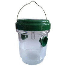 (green) Solar Wasp Traps Hanging, Yellow Jacket Trap with UV LED Light, Reusable Bee Trap Catcher for Hornets,Flying Insects Killer